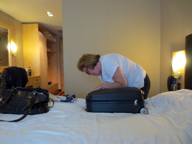 "It closed perfectly when I packed it back home...!"