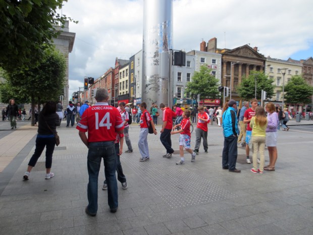 "Give me a C! Give me an O! Give me an R!  Give me a C!  Give me an A!  Give me an I!  Give me a G!  Give me an H! What does that spell!?!?!? CORK!"
