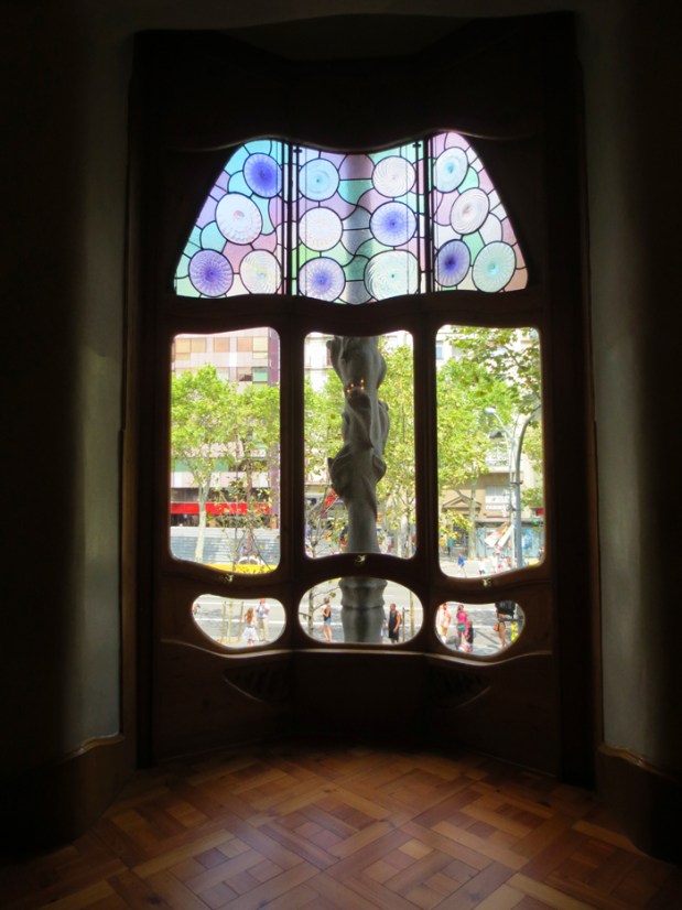 One of the smaller windows overlooking the street