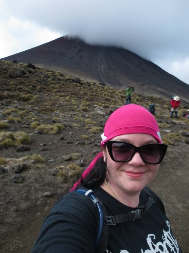 Mt. Ngauruhoe in the back, my new friends, Lauren & Alex were climbing this while I was doing the track.