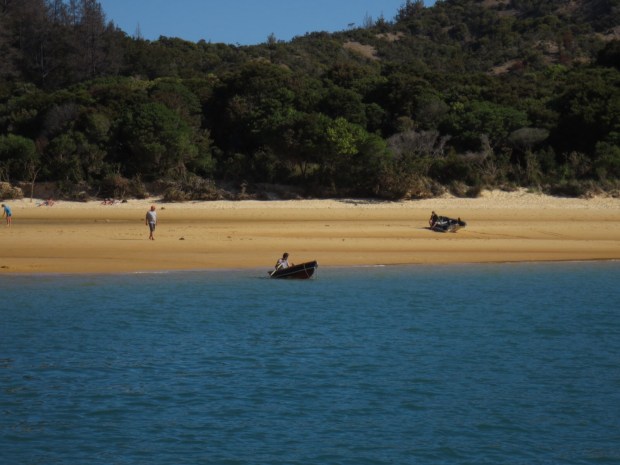 The French guys, rowing in the wrong direction