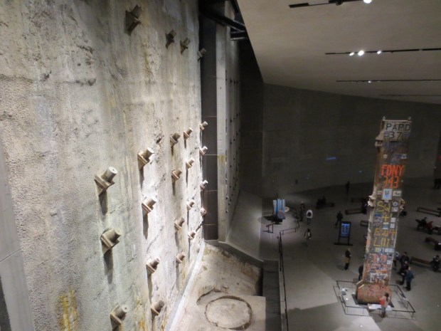 The slurry wall from beneath one of the towers