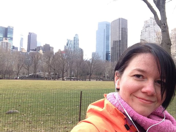 Check out me with the skyscrapers in the back, huh!