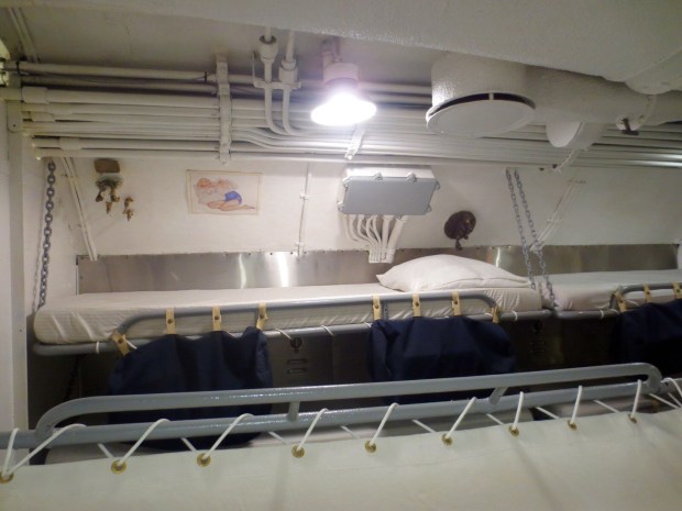 One blue bag per person, contains their clothes... Apparently the dresscode on board was casual, mostly jeans and shirts.