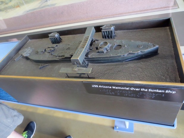 Mock up of the memorial of USS Arizona