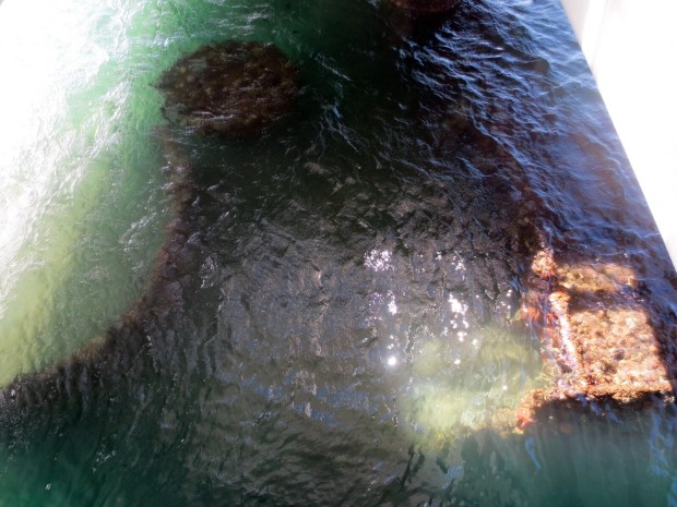 There's a "hole" in the main entry room where you can see down to more parts of the Arizona