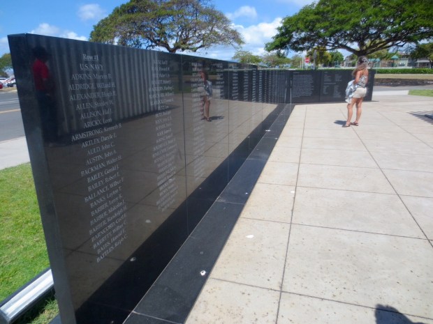 The names of the fallen also etched in stone