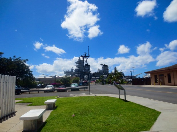 The USS Missouri out there