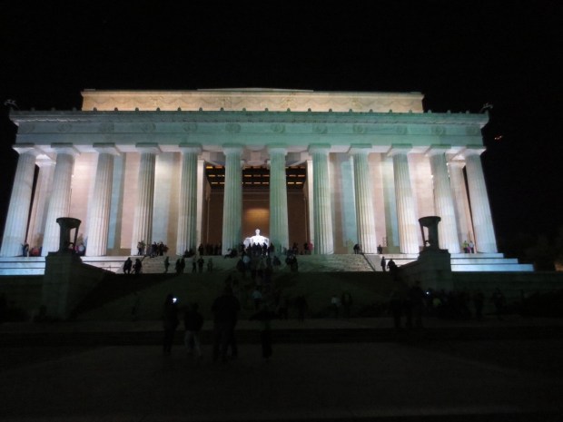 Outside the Lincoln Memorial