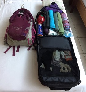 Repacking my bags in Kenya