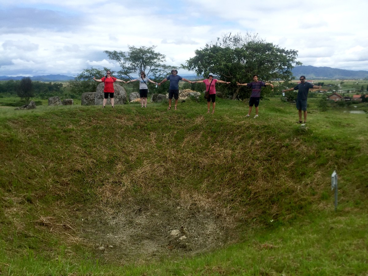 Crater made by bombs